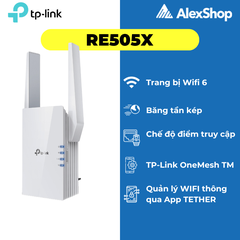 [AX1500] TP-link RE505X Mở Rộng Sóng Wifi 6, Hỗ Trợ Easy Mesh Chuẩn Băng Tần Kép AX1500