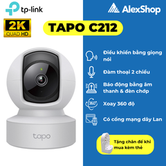[3M] Camera Wifi Tapo C212 3M TP-Link Trong Nhà Xoay 360 Độ, Đàm Thoại 2 Chiều