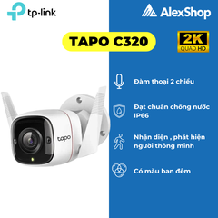 [4M] Camera Wifi Tapo C320WS TP-Link Ngoài Trời Cố Định, Có Màu Ban Đêm