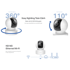 [4M] Camera Wifi Tapo C222 4M Trong Nhà, Xoay 360 Độ, AI Thông Minh, TP-Link CÓ Cổng Lan