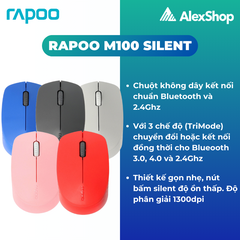 Chuột Không Dây Rapoo M100 Silent - Đen