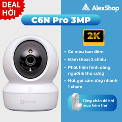 Camera Wifi Ezviz C6N Pro 3MP Xoay 360° – Quan Sát 2K, Đàm Thoại 2 Chiều