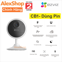 [2M] Camera Wifi Ezviz CB1 Dùng Pin, Trong Nhà, Đế Nam Châm