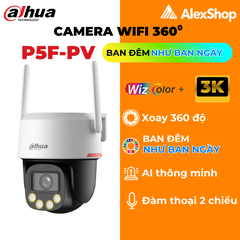 [5M] Camera Wifi Wiz-Color Dahua DH-P5F-PV Ngoài Trời Ban Ngày Như Ban Đêm, Xoay 360 Độ