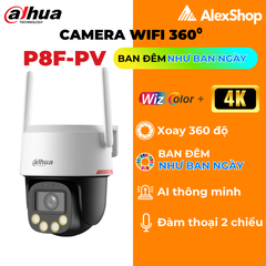 [4K] Camera Wifi Wiz-Color Dahua DH-P8F-PV Ngoài Trời Ban Ngày Như Ban Đêm, Xoay 360 Độ