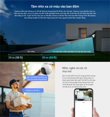 [5M] Camera Wifi EZVIZ H8 PRO Ngoài Trời Xoay 360 Độ, Trang Bị AI Thông Minh