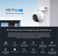 [5M] Camera Wifi EZVIZ H8 PRO Ngoài Trời Xoay 360 Độ, Trang Bị AI Thông Minh