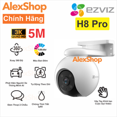 [5M] Camera Wifi EZVIZ H8 PRO Ngoài Trời Xoay 360 Độ, Trang Bị AI Thông Minh