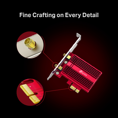 Card WiFi TP-Link PCIe TX3000E WiFi 6 Bluetooth 5,2 Băng Thông AX3000 Anten Rời