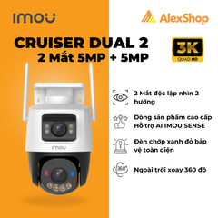 [10M] Camera Wifi IMOU S7XEP Phân Giải 10MP Cruiser Dual 2 Ngoài Trời 2 Mắt, Trang Bị AI Thông Minh, Đèn Chớp Xanh Đỏ_S7XEP-10M0WED