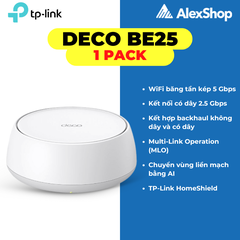 [BE5000] Thiết Bị Phát Wifi 7 Mesh TP-Link Deco BE25, Chuẩn Băng Thông BE5000