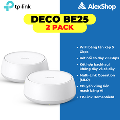 [BE5000] Thiết Bị Phát Wifi 7 Mesh TP-Link Deco BE25, Chuẩn Băng Thông BE5000