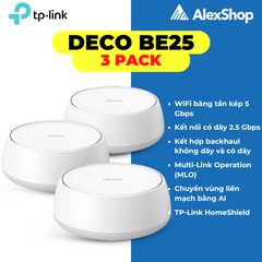 [BE5000] Thiết Bị Phát Wifi 7 Mesh TP-Link Deco BE25, Chuẩn Băng Thông BE5000