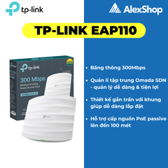 [N300] Access Point Wi-Fi Gắn Trần TP-Link EAP110 Băng Thông N300 MU-MIMO