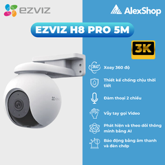 [5M] Camera Wifi EZVIZ H8 PRO Ngoài Trời Xoay 360 Độ, Trang Bị AI Thông Minh