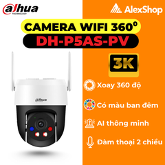 [5M] Camera Wifi Dahua DH-P5AS-PV Ngoài Trời Xoay 360 Độ, Đèn Xanh Đỏ, Đàm Thoại 2 Chiều