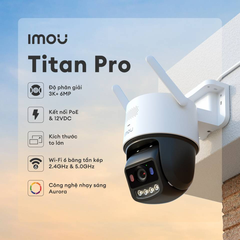 [6M] Camera Wifi Imou Titan Pro 6M, Màu Đêm Aurora, Ngoài Trời Hỗ Trợ POE, Xoay Đàm Thoại 2 Chiều, Màu Đê_U7LP-6V0NE