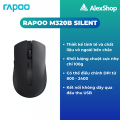 Rapoo M320B Silent Chuột Không Dây Bluetooth - Wireless - Màu Đen