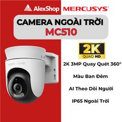 [3M] Camera MC510 Mercusys Ngoài Trời, Xoay 360 Độ, Đàm Thoại 2 Chiều, Màu Ban Đêm