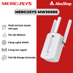 [300M] Reapter Mercurys MW300RE 300m phát vô tuyến 2.4GHz
