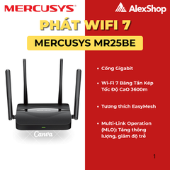 [BE3600] Mercusys MR25BE Phát Wifi 7 Băng Tần Kép