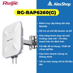 Bộ Phát Wifi - POE RUIJIE RG-RAP6260(G) Tốc Độ 1775Mbps, Hỗ Trợ Tối Đa 512 Users, Phù Hợp Cho Văn Phòng, Khách Sạn