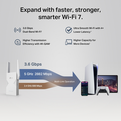 [AX3000] TP-Link RE235BE Wifi 7, Mở Rộng Sóng Có Easy Mesh Băng Thông Cao 3600M