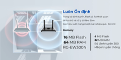 [300M] Thiết Bị Phát Wifi Ruijie RG-EW300N , Băng Thông 300M , Vô tuyến Thông minh
