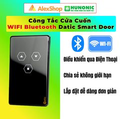 [ĐEN] Công Tắc Cửa Cuốn Thông Minh Hunonic Datic DATIC-SDOOR-T - 3 Nút Điều Khiển Từ Xa Wifi/Bluetooth, Cảnh Báo Bất Thường,Trắng