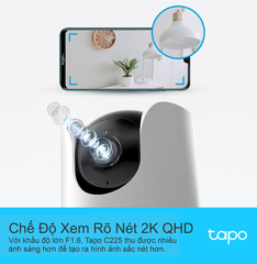 Tapo C225 Camera AI Wi-Fi An Ninh Gia Đình Quay - Quét Phân Giải 2K