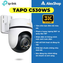 [5M] Camera AI Tapo C530WS, Ngoài Trời Quay Quét, Phân Giải Cao TP-Link