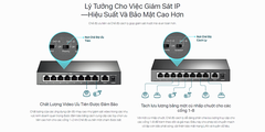 Bộ Chia Mạng POE TP-Link TL-SF1009P 9 Cổng 100M 8 cổng POE Cổng Suất tổng 67W