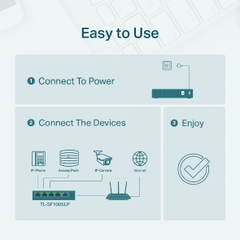 Bộ Chia Mạng POE TP-Link TL-SF1005LP 5 Cổng 100M 4 cổng POE Cổng Suất tổng 41W