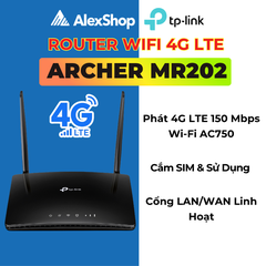 [750 Mbps]Archer MR202 Router Wi-Fi Băng Tần Kép 4G LTE AC750
