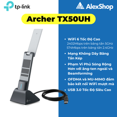 [AX3000] TP-Link Archer TX50UH USB Wifi 6 Dành Cho PC, Thu Sóng Wifi 6 Tốc Độ Cao