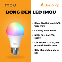 Bóng Đèn Thông Minh Imou CL1B-5-E27, 16 Triệu Màu, Dùng Wifi Điều Khiển Từ Xa Bằng App