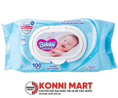 Khăn ướt BOBBY không mùi(100 miếng)