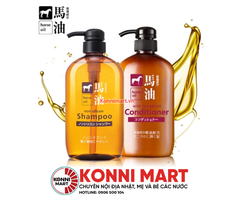 Bộ gội xả mỡ ngựa Horse Oil 600ml của Nhật Bản