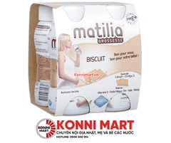 Sữa bầu Matilia 200ml 4h/vỉ (4 vị Socola, Dâu, Vani, bánh qui)