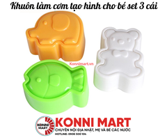 Khuôn làm cơm tạo hình cho bé set 3 cái