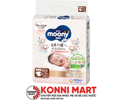 Tã dán Moony Natural size Newborn 62 miếng (Cho bé ~ 5kg)
