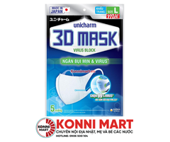 Khẩu trang 3D Unicharm ngăn virus gói 5 miếng