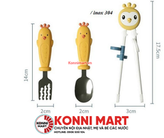 Set tập ăn (thìa, nĩa, đũa tập gắp) Misan cho bé