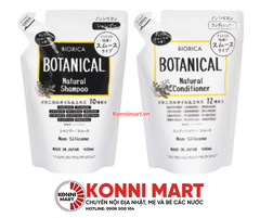 Dầu gội - xả Hatomugi Botanical Táo Đen Nhật Bản giúp mềm tóc ngăn rụng tóc kích thích mọc tóc Gói 400ml