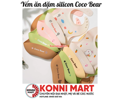 Yếm ăn dặm silicon Coco Bear
