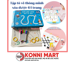Bộ tập tô, nối chữ và nét vẽ cơ bản tập viết thông minh xoá được Line Dot to Dot