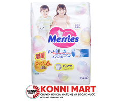 Bỉm Merries nội địa quần size XL cộng miếng (38+6 miếng)