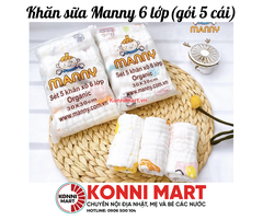 Khăn sữa Manny 6 lớp-gói 5 cái
