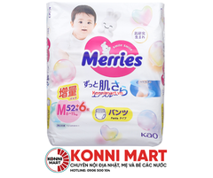 Bỉm Merries nội địa quần size M (52+6 miếng)