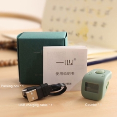 Máy đếm số lần niệm phật bấm tay dạng nhẫn 6 chữ số có màn hình LCD